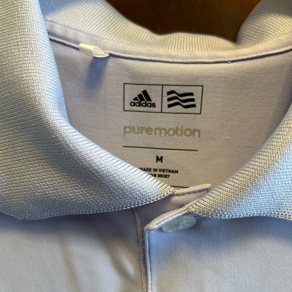 3 Men’s Adidas Pure Motion Golf Polos- White/Lime Green Orange, & Lt. Purple⛳️⛳️ - Picture 13 of 14